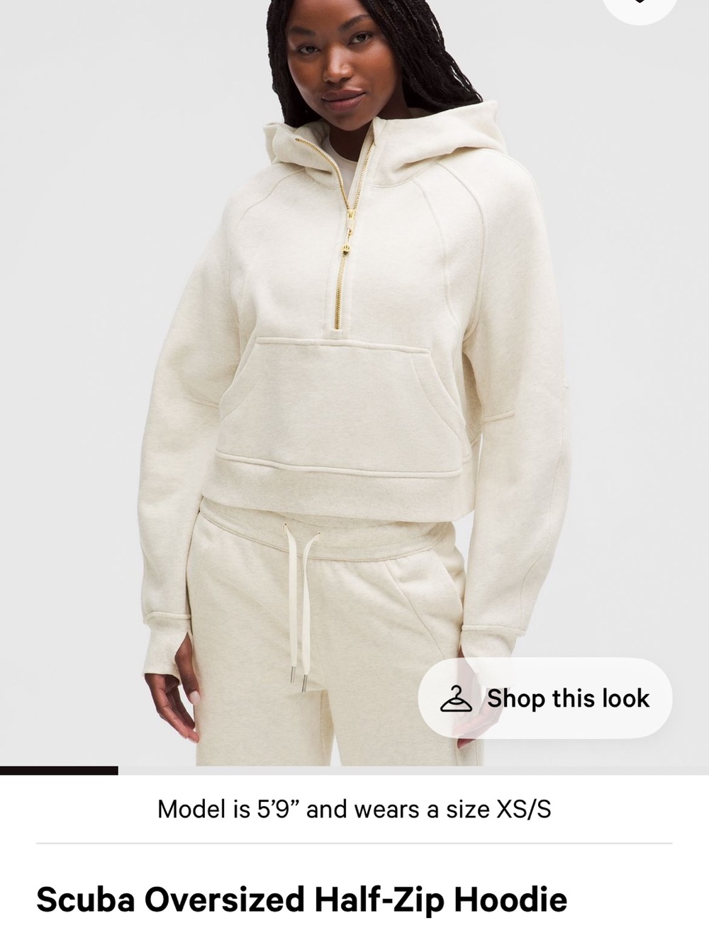 Lululemon Half-Zip Oversized Hoodie M/L